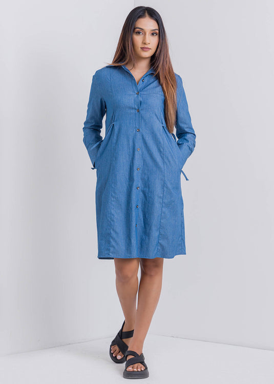 Shirt Dress With Side Tie Detail