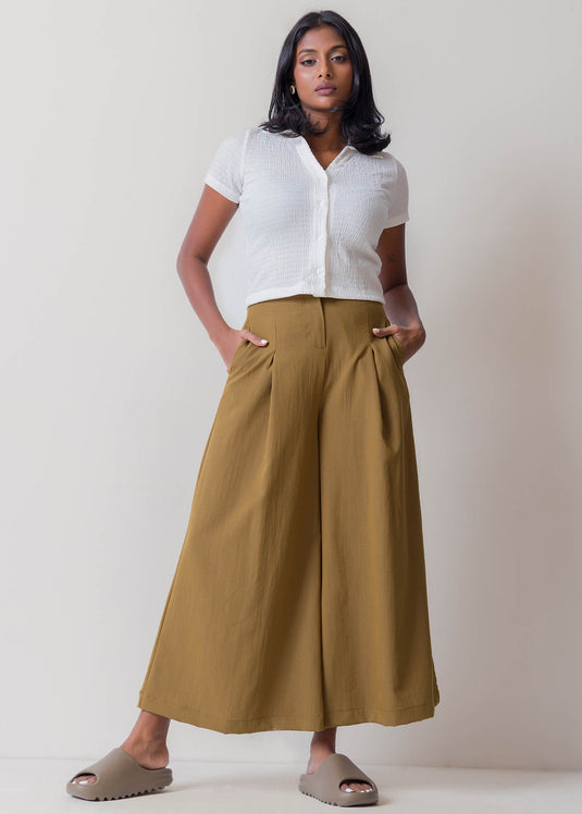 Wide Leg Pant With Pleats