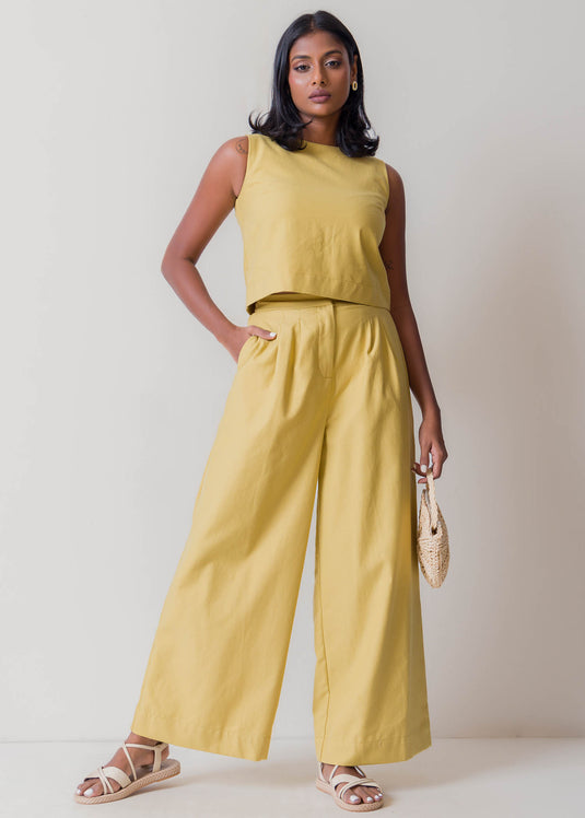 Wide Leg Pant With Pleats