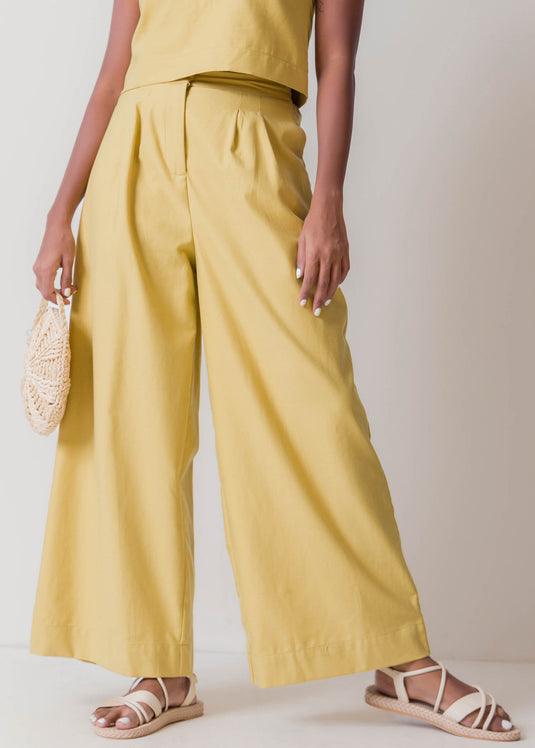 Wide Leg Pant With Pleats