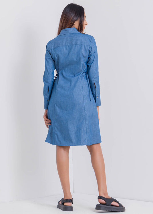 Shirt Dress With Side Tie Detail