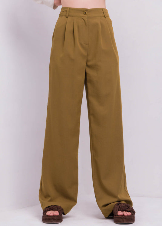 Wide Leg Pant With Pleats