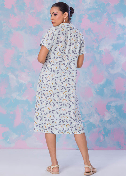Printed Dress With Short Sleeves