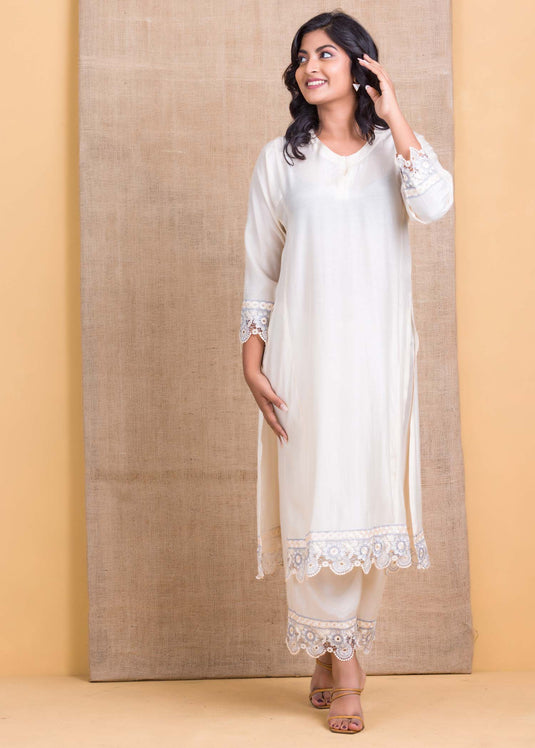 Long length kurtha with lac detail and side slits