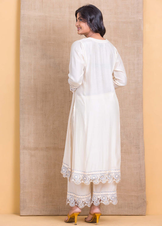 Long length kurtha with lac detail and side slits