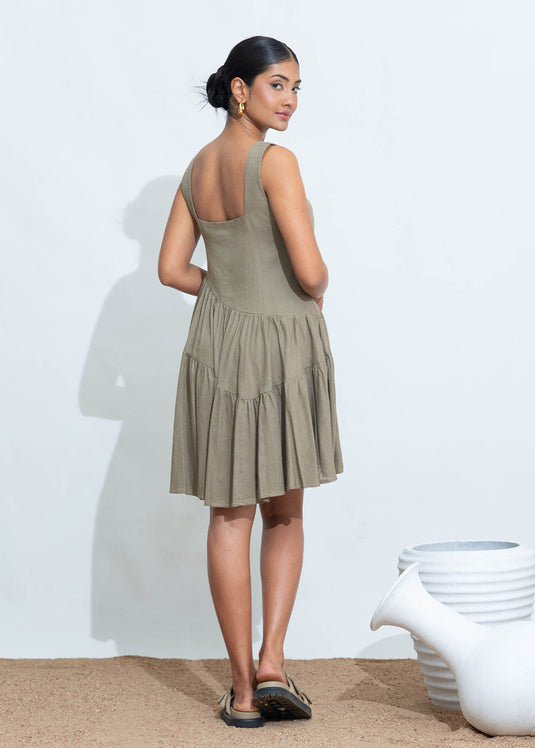 Square Neck Tiered Dress