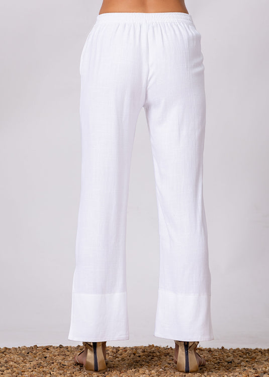 Straight Leg Pant With Side Slits & Wide Hem