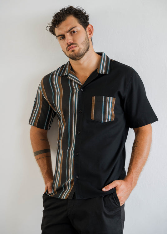 Two Tone Cuban Collar Shirt