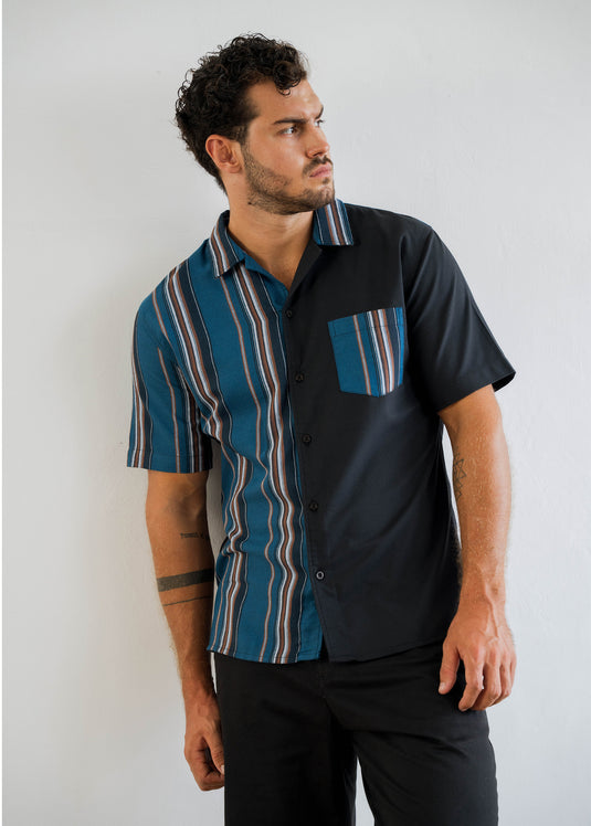 Two Tone Cuban Collar Shirt