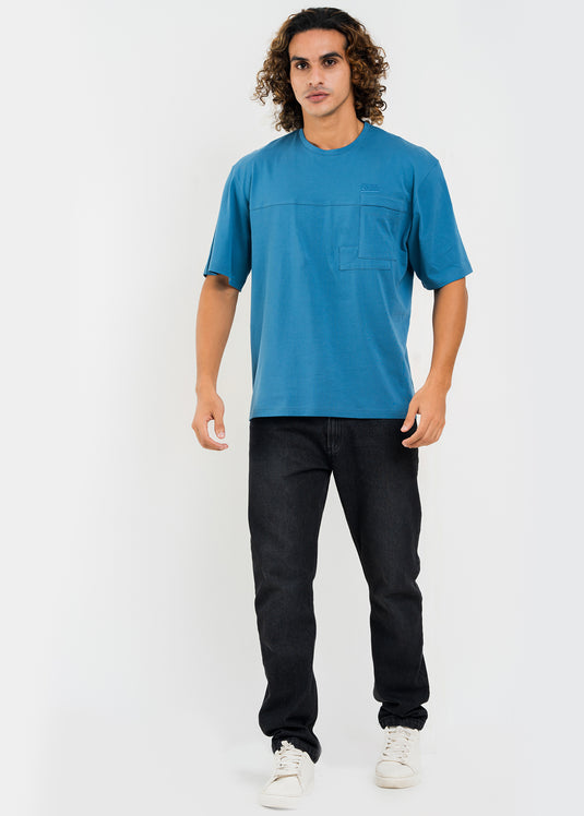 Oversized Crew Neck T-shirt With PKT Detail