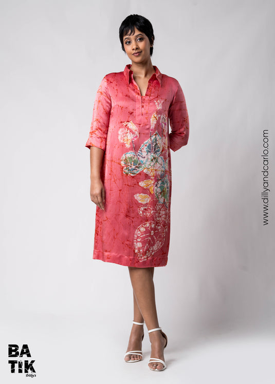 Batik hand floral hand printed straight dress