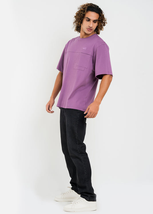 Oversized Crew Neck T-shirt With PKT Detail