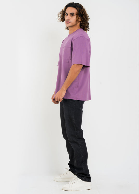 Oversized Crew Neck T-shirt With PKT Detail