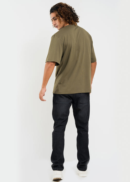 Oversized Crew Neck T-shirt With PKT Detail