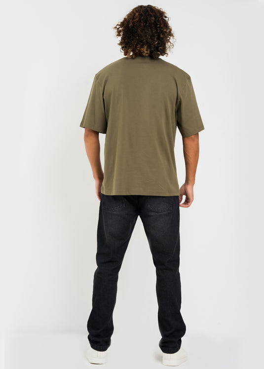 Oversized Crew Neck T-shirt With PKT Detail