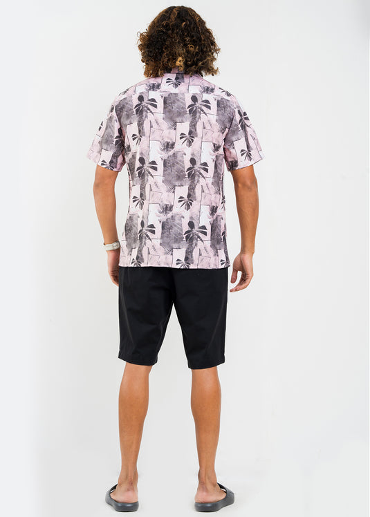 Printed Cuban Collar S/S Shirt