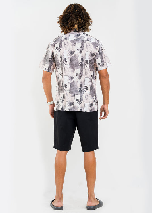 Printed Cuban Collar S/S Shirt