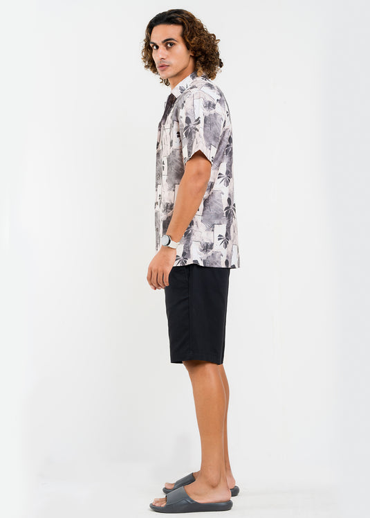 Printed Cuban Collar S/S Shirt