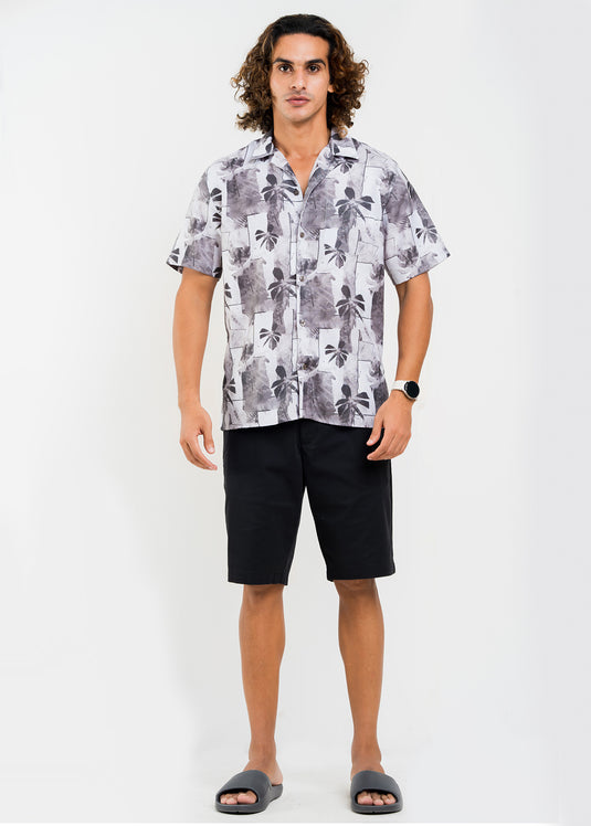 Printed Cuban Collar S/S Shirt