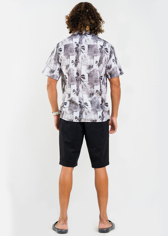 Printed Cuban Collar S/S Shirt