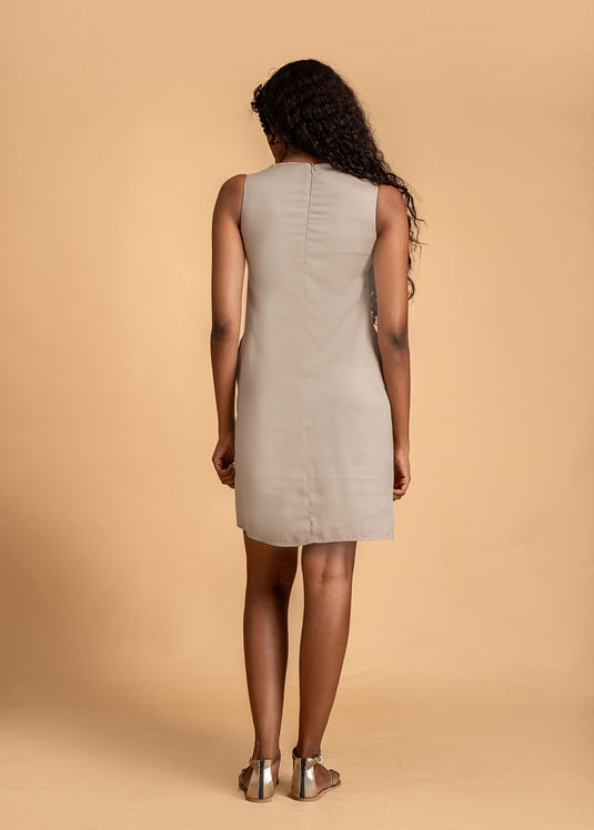 V Neck Sleeveless Dress With Front Slit