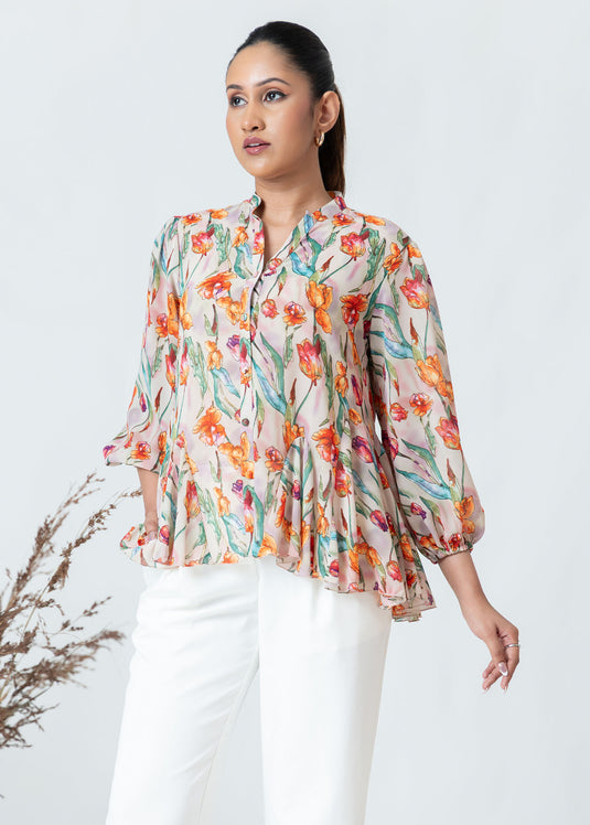 Printed flowy top