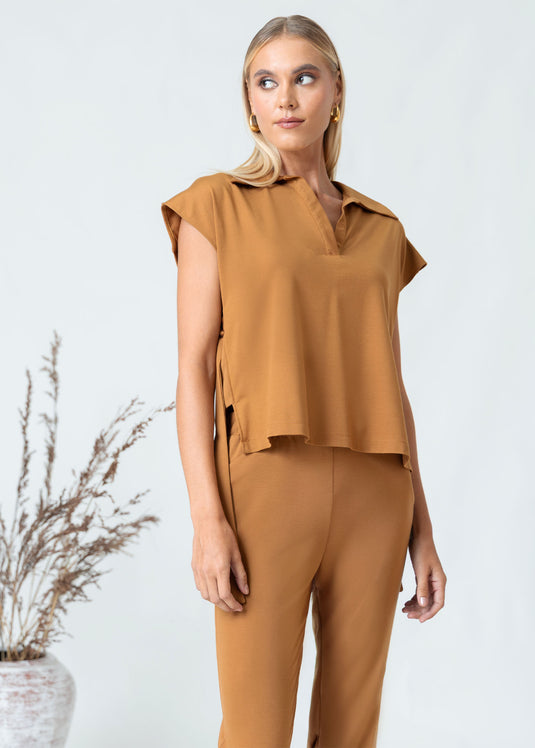 Crop top with side buckle detail