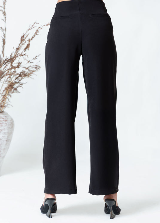 Wide leg pant with pleat detail