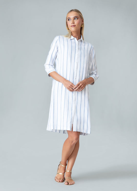 Three quarter sleeve shirt dress