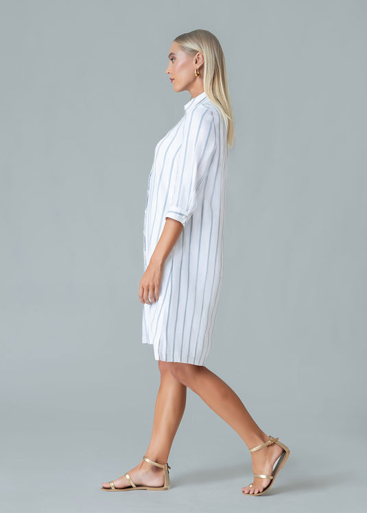 Three quarter sleeve shirt dress