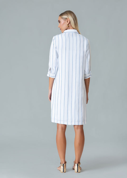 Three quarter sleeve shirt dress