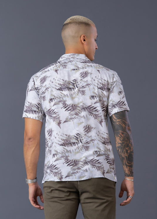 Casual Wear Printed Cuban Collar S/S Shirt