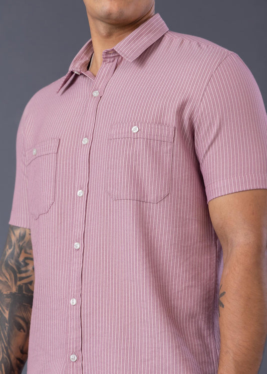 Casual Wear Detailed Stripe S/S Shirt