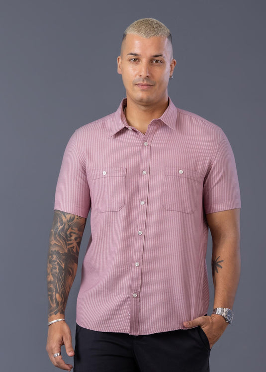 Casual Wear Detailed Stripe S/S Shirt