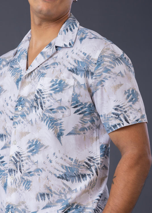 Casual Wear Printed Cuban Collar S/S Shirt