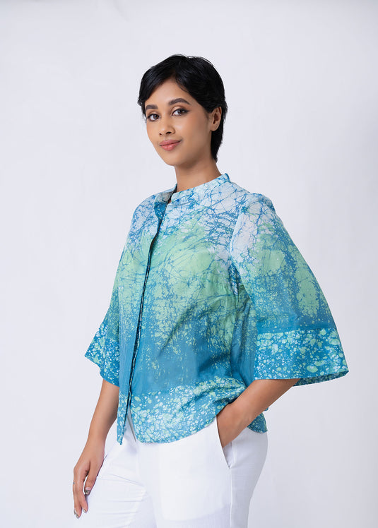 Batik Bell Sleeve Blouse