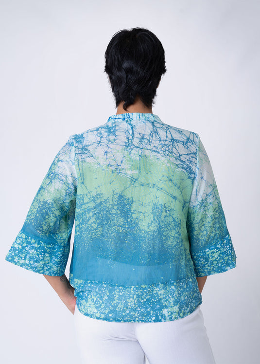 Batik Bell Sleeve Blouse