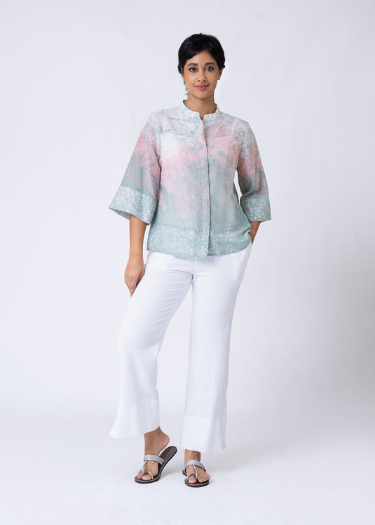 Batik Bell Sleeve Blouse