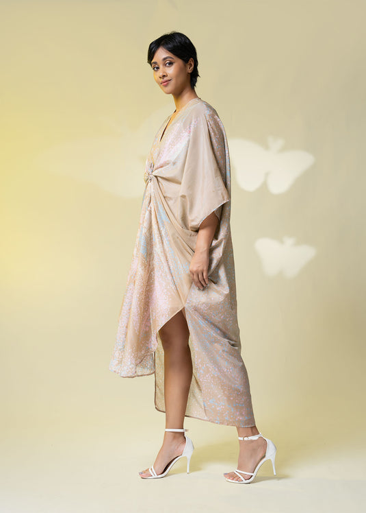 Batik Butterfly Inspired Front Knot Kaftan Dress