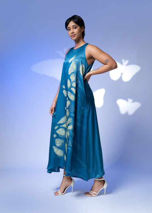 Batik Butterfly Inspired Sleeveless Long Dress