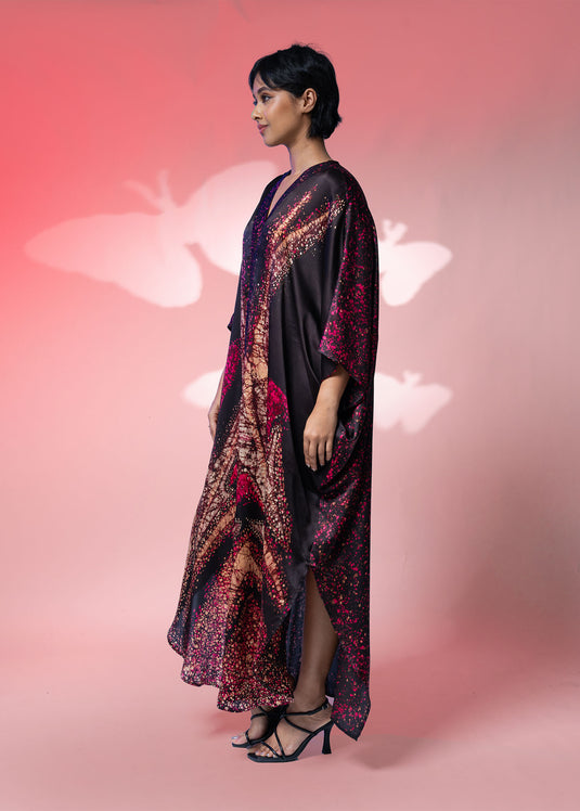 Batik Butterfly Inspired Front Knot Kaftan Dress