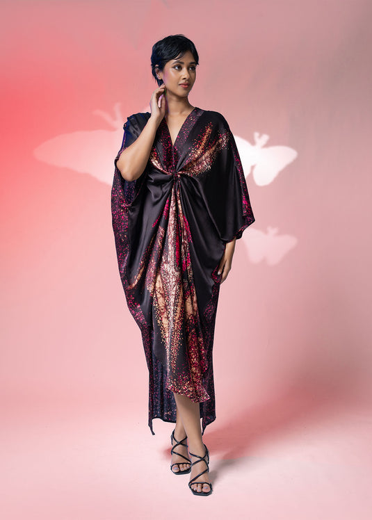 Batik Butterfly Inspired Front Knot Kaftan Dress