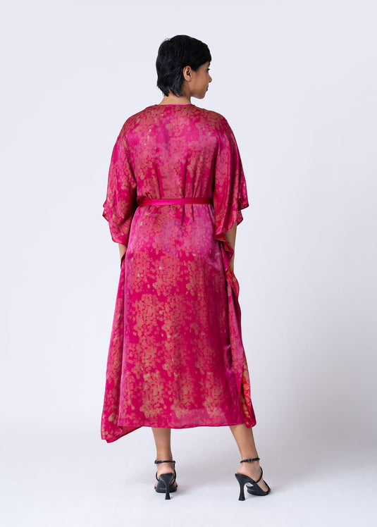 V-Neck Tie Front Maxi Kaftan