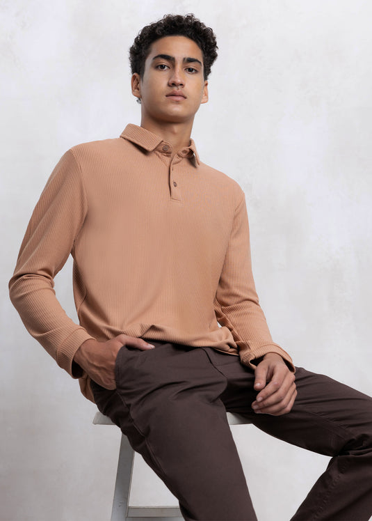 Casual Wear Self Collar L/S T-Shirt