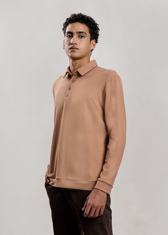 Casual Wear Self Collar L/S T-Shirt