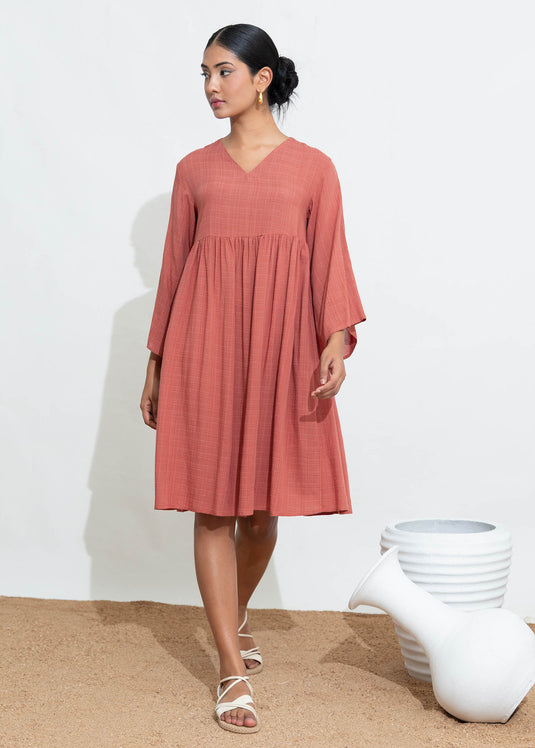 Loose Fitted V Neck Dress