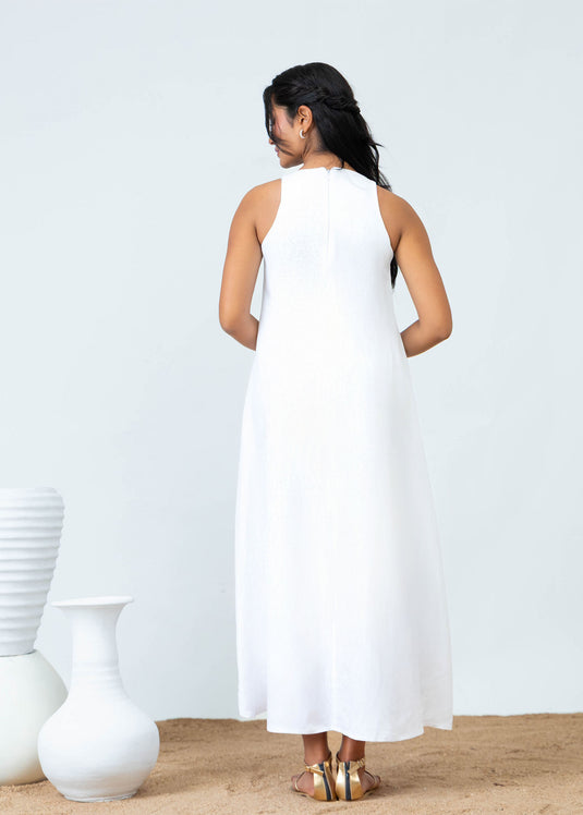 Sleeveless Round Neck Maxi Trapeze Dress