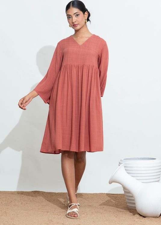 Loose Fitted V Neck Dress