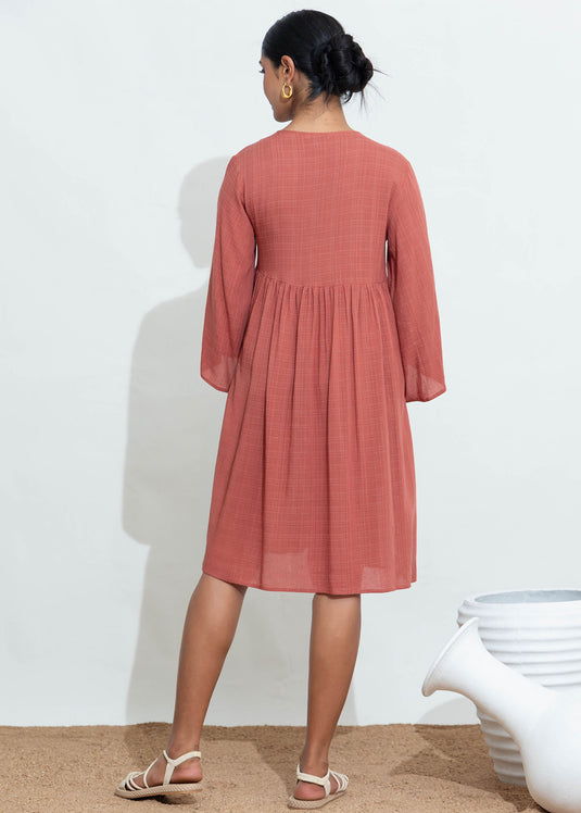 Loose Fitted V Neck Dress