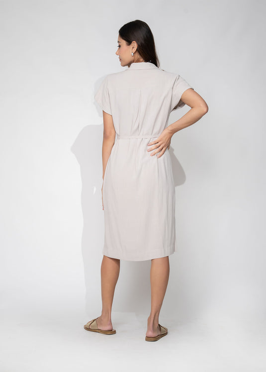 Cuban Collar Shirt Dress